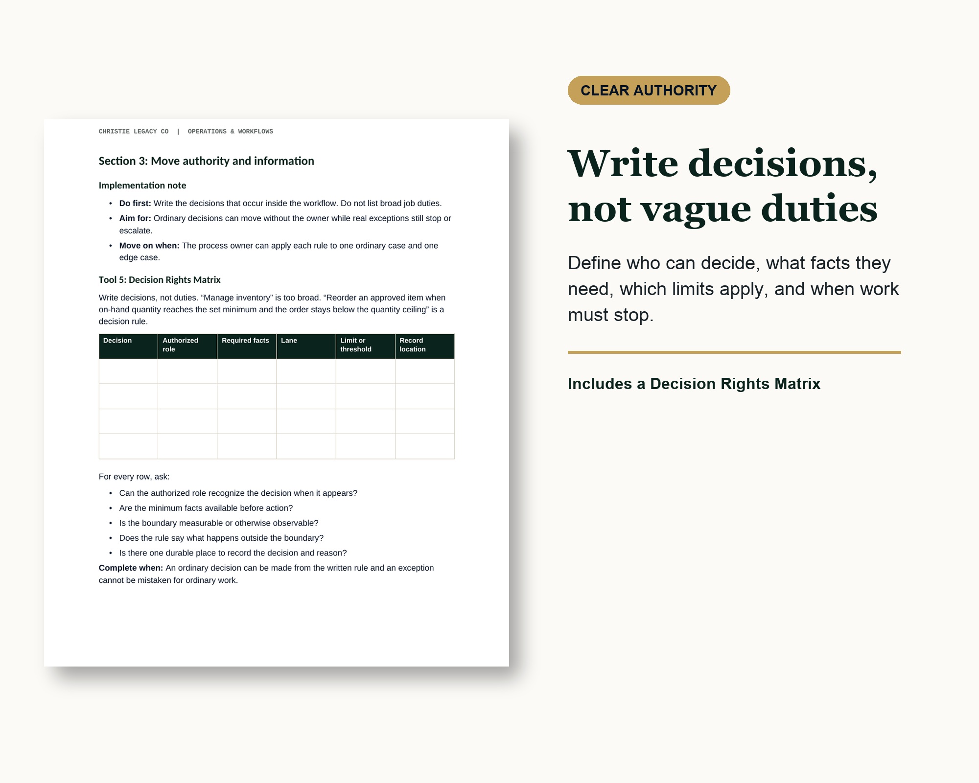 Workbook preview showing the editable worksheets and evidence-based review process.